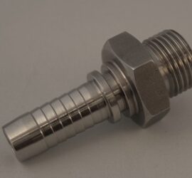 Grizzling Fittings 1/4 Hose ID to 1/8 Male NPT Bar 316 Stainless Steel 